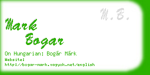 mark bogar business card